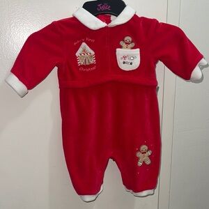 Vintage Little Wonders Baby’s First Christmas Sleeper Sz Newborn Velour
